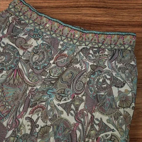 Nekane NKN Boho Paisley Wide-Leg Ruffle Pants - Picture 2 of 6